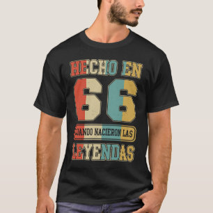 Camiseta Hecho En 1966 Espanhol Cumpleaños 57.o aniversário
