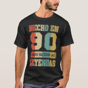 Camiseta Hecho En 1990 Espanhol Cumpleaños 33º Aniversário 