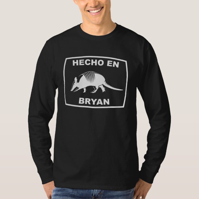 Camiseta Hecho en Bryan Texas Armadillo Southern State Texa (Frente)