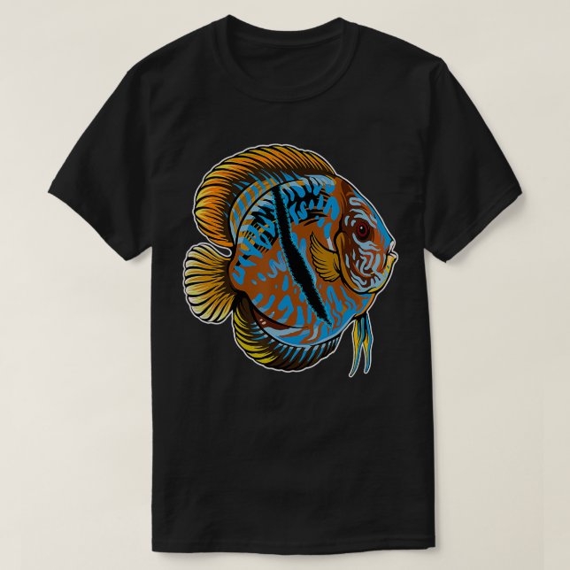 Camiseta Heckel Discus Cichlid Aquarium Fish Keeping Aquari (Frente do Design)