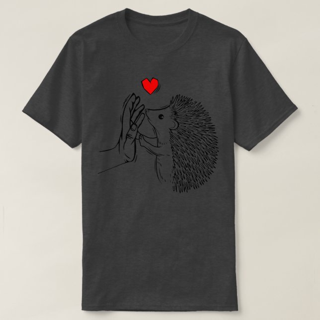 Camiseta Hedgehog Ama Mulheres Meninas Crianças Homens (Frente do Design)