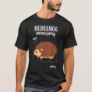 Camiseta Hedgehog Anatomia Homens de Porco Bonitos Mulheres