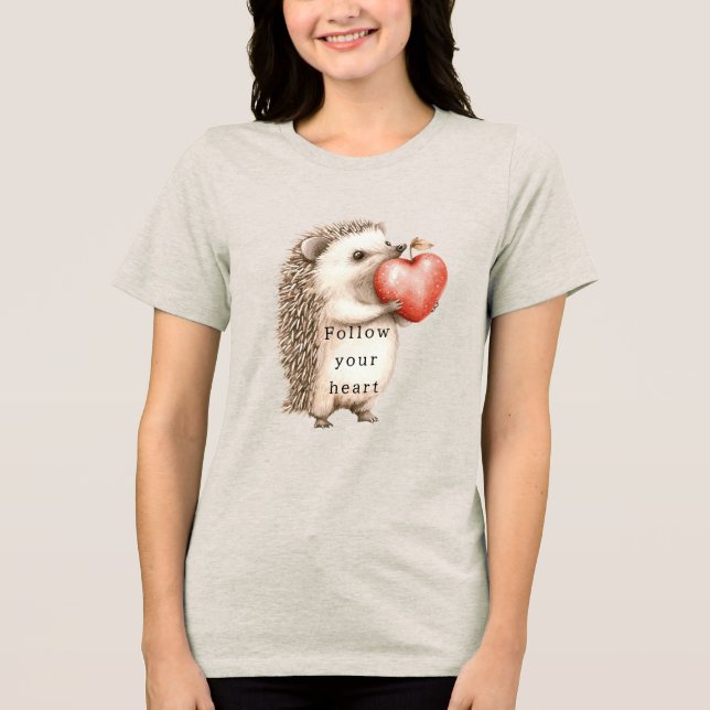 Camiseta Hedgehog Apple Heart (Frente)