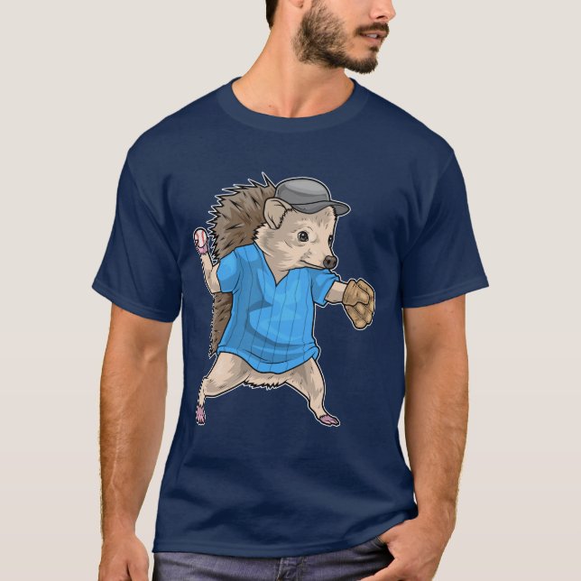 Camiseta Hedgehog Baseball - Luva de baseball (Frente)
