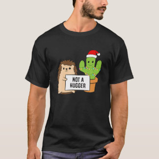 Camiseta Hedgehog Não É Um Hugger Cactus Santa Hat Hedgehog