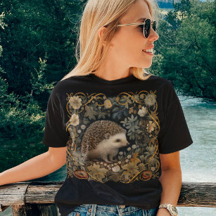 Camiseta Hedgehog no estilo Forest William Morris