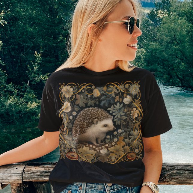 Camiseta Hedgehog no estilo Forest William Morris (Criador carregado)
