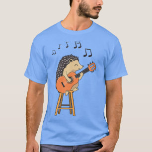 Camiseta Hedgehog Tocando Violão Músico Guitarrista