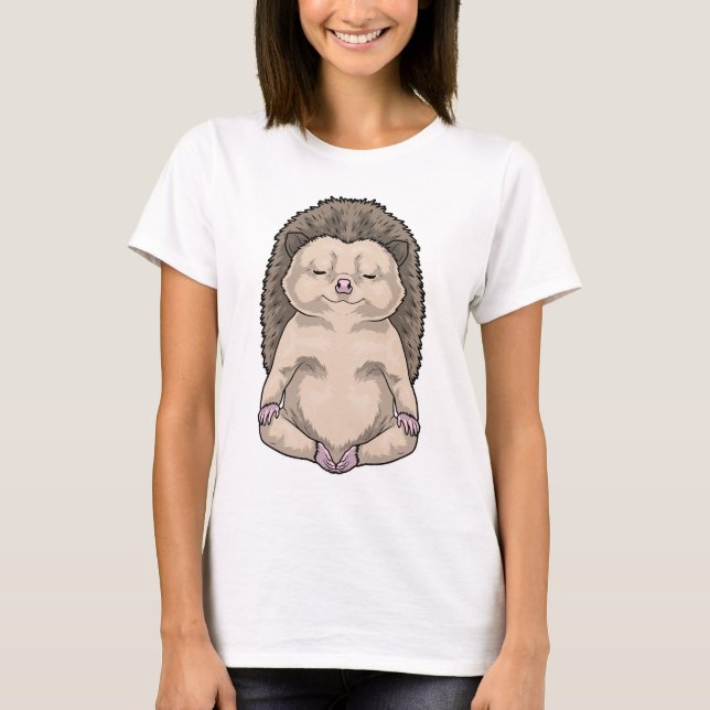 Camiseta Hedgehog Yoga Fitness Meditation (Frente)