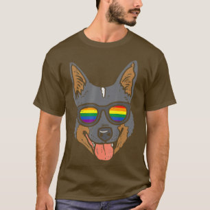 Camiseta Heeler Cattle Dog LGBTQ Orgulho gay do Arco-Íris