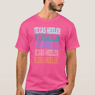 Camiseta Heeler do Texas de Texto Repetido Moderno