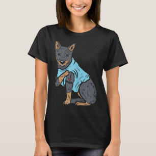 Camiseta Heeler, Eu Amo Mamãe Animal Pet Red Blue Cattle Co