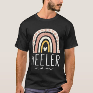 Camiseta Heeler Mãe Cute Rainbow Paw Cattle Mãe