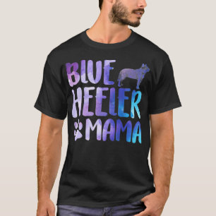 Camiseta Heeler Mama australiana Cattle Dog Mãe Pai Azul