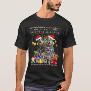 Camiseta Heeler Ugly Christmas Sweater Santa Hat Gift