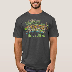 Camiseta Heidelberg Alemanha Oferta de Arte Extraída à Mão 