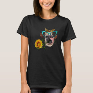 Camiseta Heifer com óculos Banda de cabeça Fazenda de giras