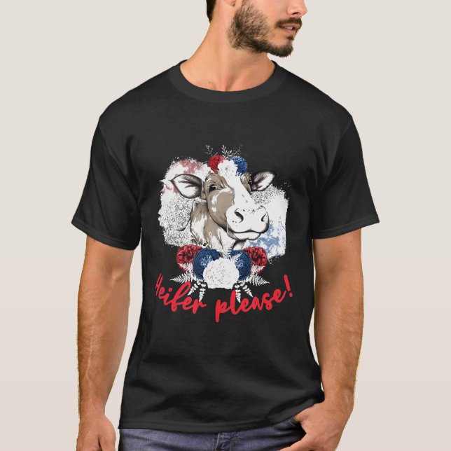 Camiseta Heifer, Por Favor, Gado De Bovinos Mulheres (Frente)
