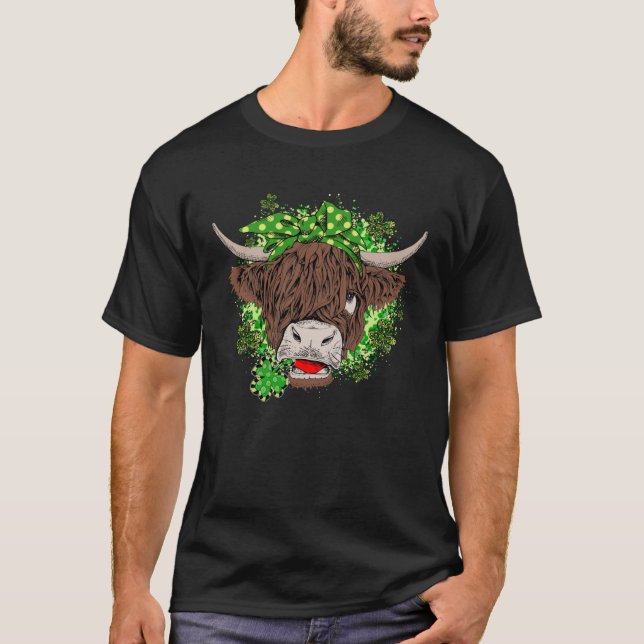 Camiseta Heifer St Patrick s day Cow Shamrock Patricks day (Frente)