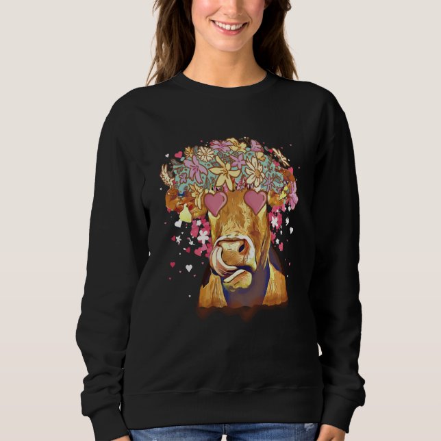 Camiseta Heifer Valentines Day Western Highland Cow  3 (Frente)