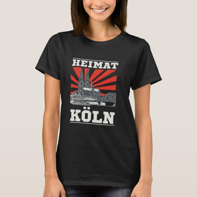 Camiseta Heimat Colônia Design com Reno e Catedral de Colôn (Frente)