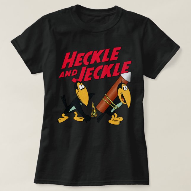 Camiseta Hékle e Jeckle Cartoon Magpie Charters e Lo (Frente do Design)