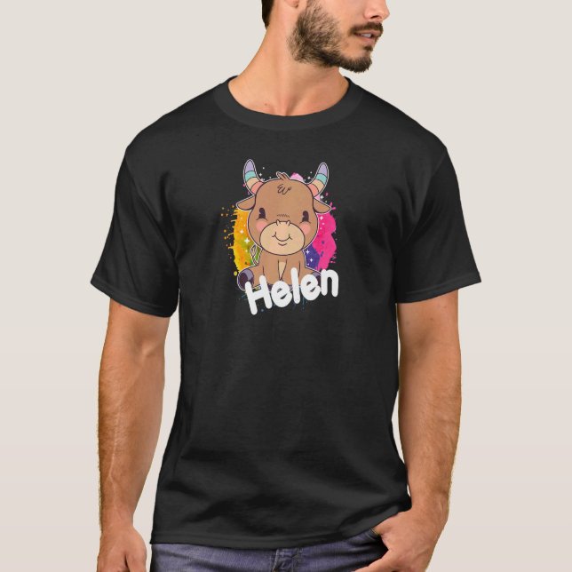 Camiseta HELEN Belo nome de garota com adorável coisinha (Frente)