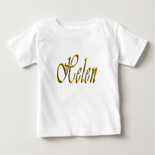 Camiseta Helen Nome Em Floral Amarelo,