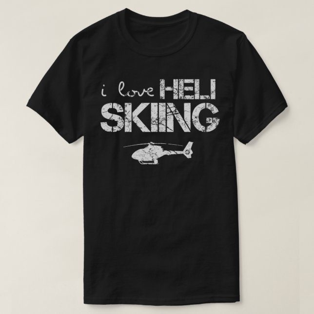 Camiseta Heli Ski Helicopter Skier 18 (Frente do Design)