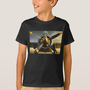 Camiseta Hélices de aviões de combate contra o incêndio na