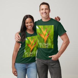 Camiseta Heliconia Flowers Botânica Garden Design