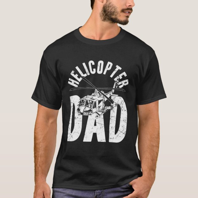 Camiseta Helicopter Dad Father s Day Dad  Helicopter Pilot  (Frente)