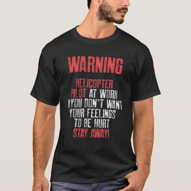Camiseta Helicopter Pilot Aviso Funny Aviation (Frente)