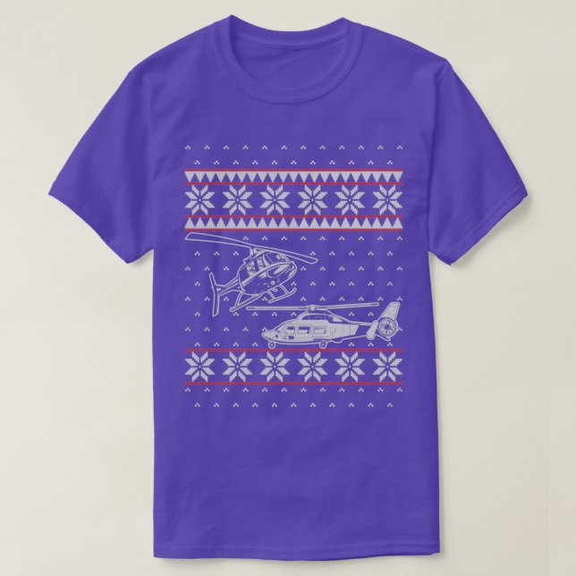 Camiseta Helicopter pilot Ugly Christmas Sweater  (Frente do Design)