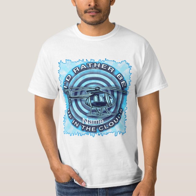 Camiseta Helicóptero Azul Nuvens  (Frente)