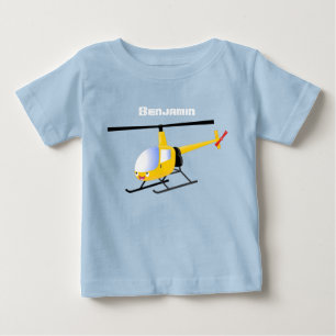 Camiseta Helicóptero de animação amarelo giro