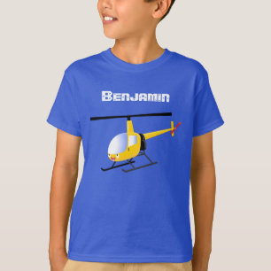 Camiseta Helicóptero de animação amarelo giro