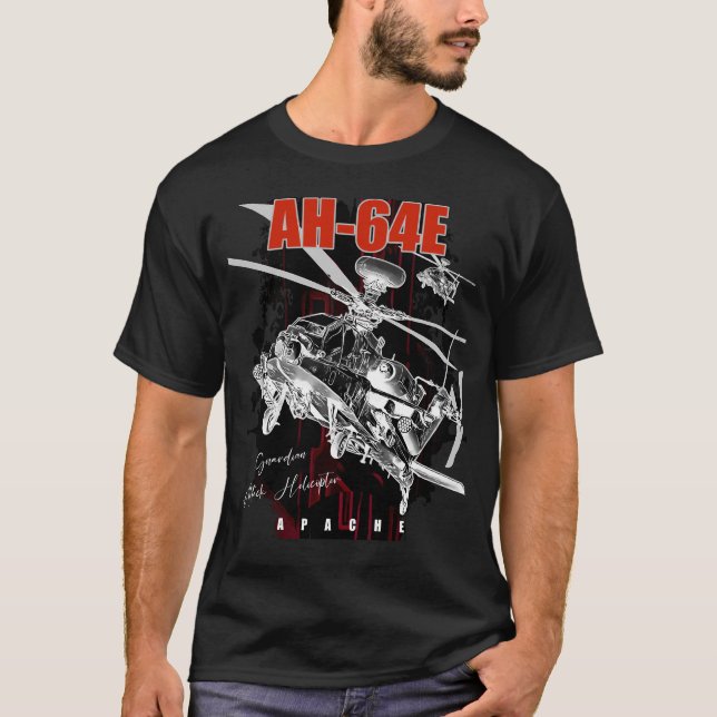 Camiseta helicóptero de ataque AH-64E Apache Guardian (Frente)
