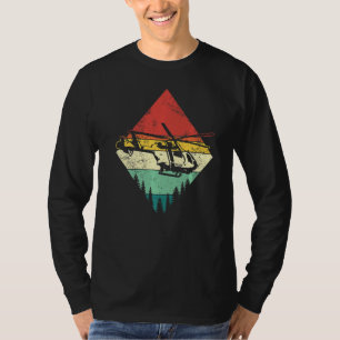 Camiseta Helicóptero Do Aviador De Vintagem Retroativa