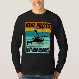 Camiseta Helicóptero Para Homens Mulheres Pilotos Reais Nã