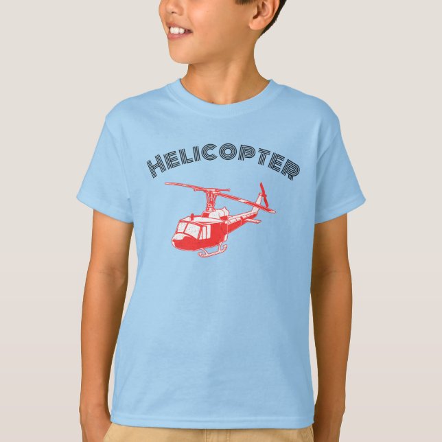 Camiseta Helicóptero para Meninos De Verão (Frente)