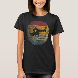 Camiseta Helicóptero Piloto Voando Gif Estilo Retro Vintage