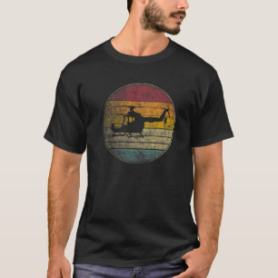 Camiseta Helicóptero Piloto Voando Gift Estilo Retroativo V