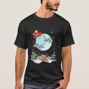 Camiseta Helicóptero Reindeer Papais noeis Sleigh Piloto Na