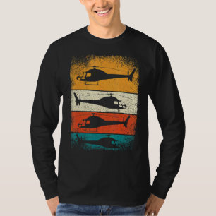 Camiseta Helicóptero Retroativo Para Mulheres Homens Piloto