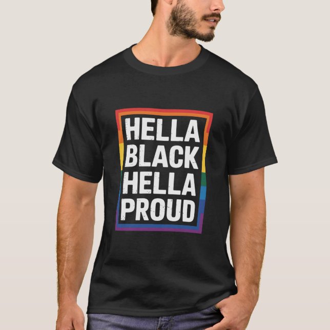 Camiseta Hella Black Hella Orud African Orgulho gay (Frente)