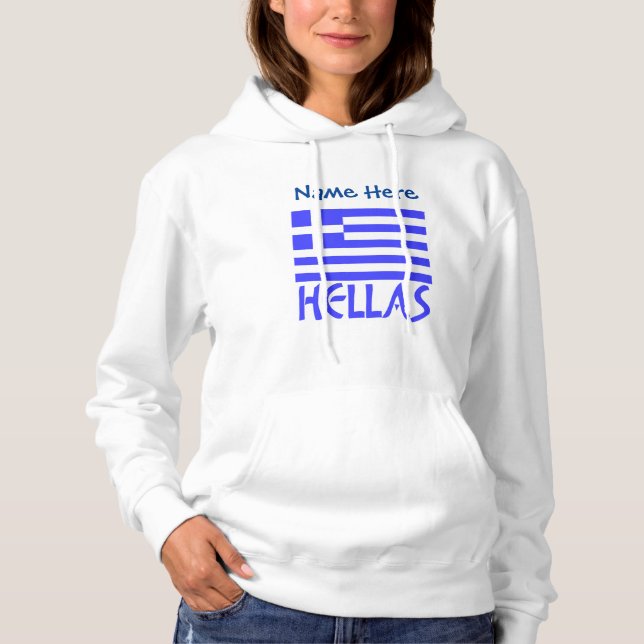 Camiseta Hellas e Bandeira Grega Personalização Azul  (Frente)