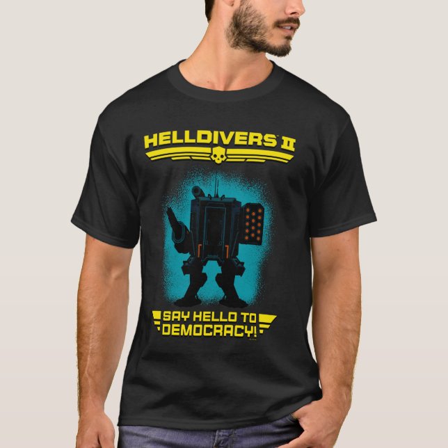 Camiseta Helldivers 2 Jogo De Vídeo Sony Playstation Diga O (Frente)