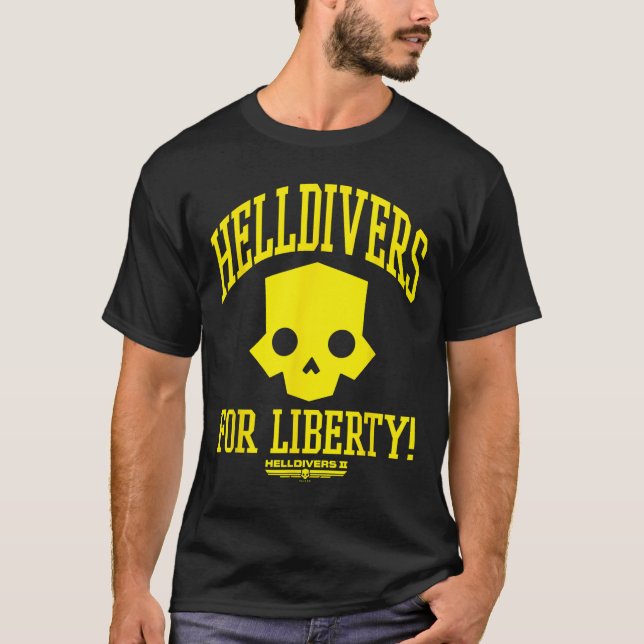 Camiseta Helldivers 2 Jogo De Vídeo Sony Playstation Para L (Frente)