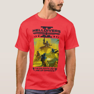 Camiseta Helldivers 2o Último Vídeo da Linha de Ofensa da G